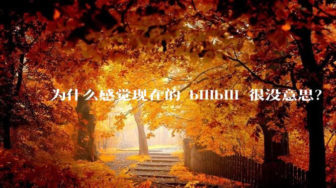 为什么感觉现在的 bilibili 很没意思？