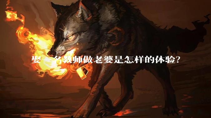 娶一名教师做老婆是怎样的体验？