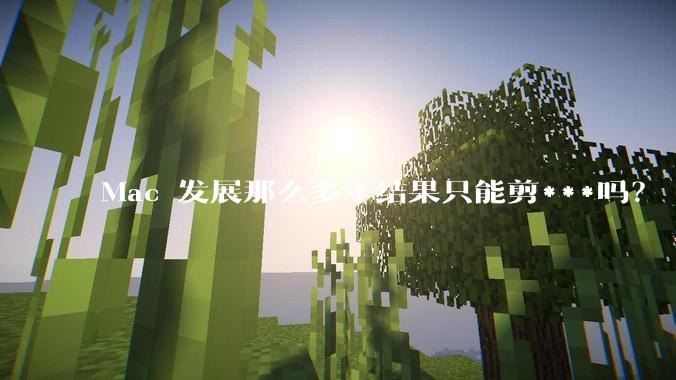 Mac 发展那么多年结果只能剪***吗？